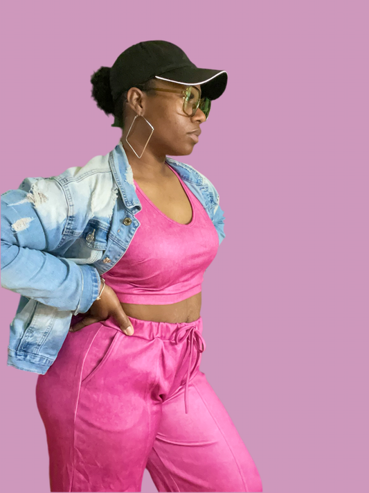 Casual Crop Top and Pants Set